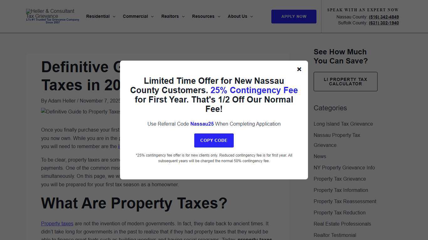 Definitive Guide to Property Taxes in 2026 | Heller & Consultants Tax Grievance